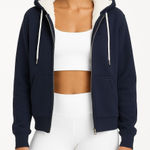 Splits59  Lynx Sherpa Lined Hoodie in Navy / Ivory Size XS Oversized NWT Photo 0