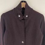 Eileen Fisher Maroon Brown Felted Merino Wool Military Button Up Blazer Jacket Photo 3