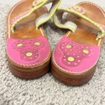 Jack Rogers  Jacks Flat Sandals 8 Fuchsia Pink And Lime Green Womens Preppy Boho Photo 5