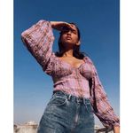 Free People  Purple Cherry Bomb Cropped Top- Size XS Photo 8