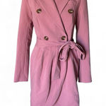 Toccin Amanda Belted Blazer Dress Mini Wrap Dusty Rose Pink size 4 Corpcore Photo 0