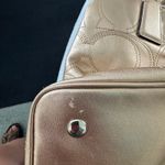 Coach Like New WOMENS  authentic leather gold signature handbag with 4 interior pockets  Photo 8