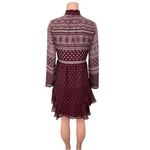 Shoshanna  Braemar Tie-Neck Long-Sleeve Printed Chiffon Silk Boho Dress‎ Size 4 Photo 1