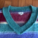 POL Multicolor Striped V-Neck Sweater Women’s Size Large Photo 5
