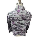 Chico's  100% Linen Shirt-jack Metallic Silver/Purple Sz 1 S/M NWOT Photo 5