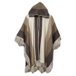 Tejidos CAMM Ecuadorian Hand Made Alpaca Blend Poncho Cape White Beige Gray O/S Brown Size undefined Photo 1