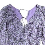 For Love & Lemons Purple Leopard Print Long Sleeve June Mini Dress US S Photo 4