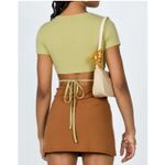 Princess Polly  Ribbed Hollie Mini‎ Skirt Brown Size 6 Photo 2