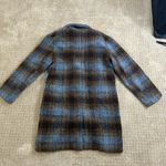 Rachel Zoe Los Angeles New York Women’s Medium Brown/Blue Plaid Wool Trench Coat Photo 5