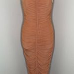 House of Harlow 1960 Bodycon Dress Xs Desert Ruched Midi High Neck Racerback New Photo 0