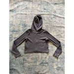 Hollister Slate Blue Gray Waffle Knit Cropped Full Zip Hoodie Women's Medium Photo 1