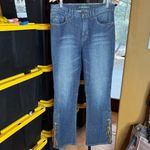 Ralph Lauren RARE! Lauren Blue Boot Cut Suede Fringe Conch Button Jeans Size 8 Photo 1