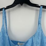 LA Hearts  Blue Satin Bra Crop Top Embroidered Butterflies Floral Smocked Size L Photo 1