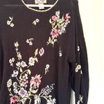 Vintage Retro Heirloom Collectibles Floral Sweater Ramie L Black Size L Photo 1