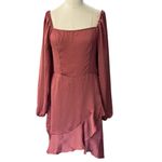 Sadie & Sage long sleeve Mini Dress with square neckline size medium Pink Photo 10