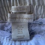 Catherine Malandrino  100% Linen Gray & Ivory Striped Midi Skirt M Photo 2