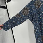 ZARA  Basic Blue Printed Crew Neck 3/4 Sleeve Tunic Shift Dress Size Small Photo 4