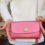 Coach Authentic metallic Crossgrain leather turnlock flap wristlet/Crosby Photo 4