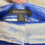 Tommy Bahama  Satin Silk Striped Shirts Blue‎ White Size 14 Photo 1