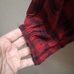 Knox Rose  Button Front Long Sleeve Smocked Top Red Plaid High Low Hem Rayon XL Photo 3