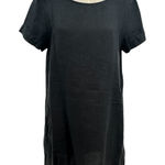 James Perse  Dress Short Sleeve Shift T-Shirt Linen Black Size 2 Medium Photo 0