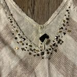 We The Free FREE PEOPLE Striped Chevron Print Gold Metallic Knit Sequin Empire Waist Dress Photo 2