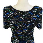 Laurence Kazar 80s Vintage Blouse Sequin Beaded Silk Shirt Striped Glam Retro Photo 1