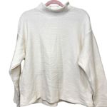 Madewell  Cream Ottoman Ribbed Knit Funnel Neck Drop-Shoulder Oversize Top Size S Photo 2