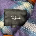 Rails  Leo Button Down Shirt Violet Teal Cream long sleeve fringe hem size medium Photo 7