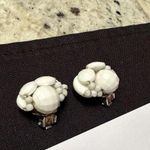 A.L.C. Caviness White Bead Cluster Beaded Clip On Earrings Photo 0