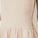 J.Crew Strapless Mixy Dress Smocked A Line Minimalist Ramie Natural XXS NWT Photo 2