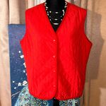 Liz Claiborne Vintage  Red Quilted Vest Size L Photo 0