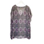 O'Neill  Women's Chiffon V-Neck Coverup Purple and Gray Mandala Pattern Tunic Photo 2