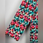 La Blanca ‎ Puff Tie Sleeve Keyhole Neckline Zig-Zag Knit Smock Waist Coverup Photo 1