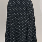 Talbots Women's Black White Polka Dot Knee Length Side Zip A-Line Skirt Size M Photo 0