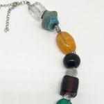 Handmade Multicolor Chunky Beaded Necklace Colorful Large Beads Hand Crafted Black Photo 3