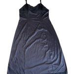 Vintage Wonder Maid Nightgown Navy Black Satin Full Slip Lace SZ 38 Negligee Size M Photo 0