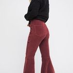 Free People Rust Colored Flare Jeans With Corduroy Material  Photo 0