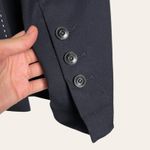 ESCADA Navy White Contrast Stitched Virgin Wool Classic Blazer Jacket Size M Blue Size M Photo 6