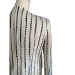Lucy Paris Cream Blue Striped Boucle Blazer Jacket Size Medium Photo 5