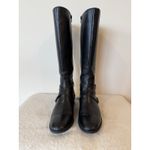 Nine West Women’s 10 Blogger Harness Riding Boots Mid Calf Black Leather Preppy Photo 1