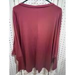 White Birch  Burgundy V Neck Cutout Long Sleeve Bell Sleeve Top XL Photo 4