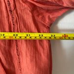 Free People  Laura Pink Red Eyelet Boho Gauze Blouse Flowy Women's size Medium Photo 7