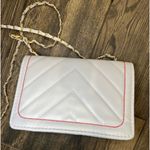 Quilted Vegan Leather Crossbody Bag White Photo 2