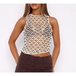 White Fox Boutique White Fox Top Crochet Sleeveless Rely On Me Size Xs White Photo 4