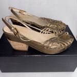 Prada Vintage  Heels Gold Slingback Size EUR 37 US 7 with Box & Shoe Bags Photo 5