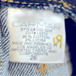 Carmar Flare Jordan Stretch Mid Rise Dark Wash Button Fly Jeans Size 26 Blue Photo 7