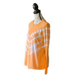 AQUA  Orange White Tie Dye Long Sleeve Top Women’s Small Soft Stretch Boho Photo 2