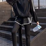 Two pieces set tracksuit bomber jacket sport set leggings shorts activewear mesh White Size M Photo 2