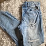 & Denim Women’s Distressed Low Rise Boyfriend Lightwash Denim Jean Size 2 Blue Photo 7